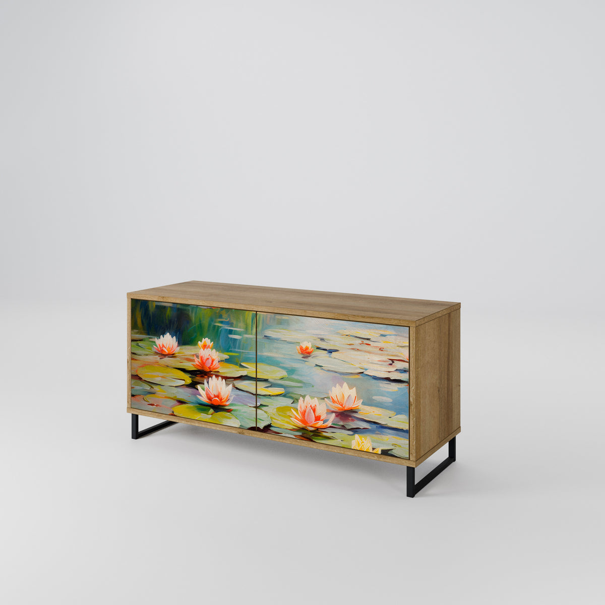 BLOOMING WATERS Kompaktní dvoudveřový TV stolek