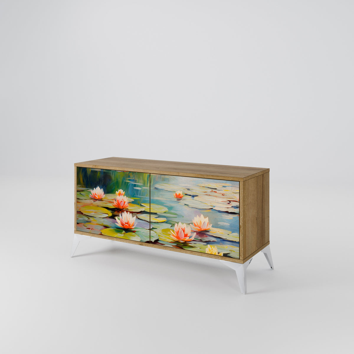 BLOOMING WATERS Kompaktní dvoudveřový TV stolek