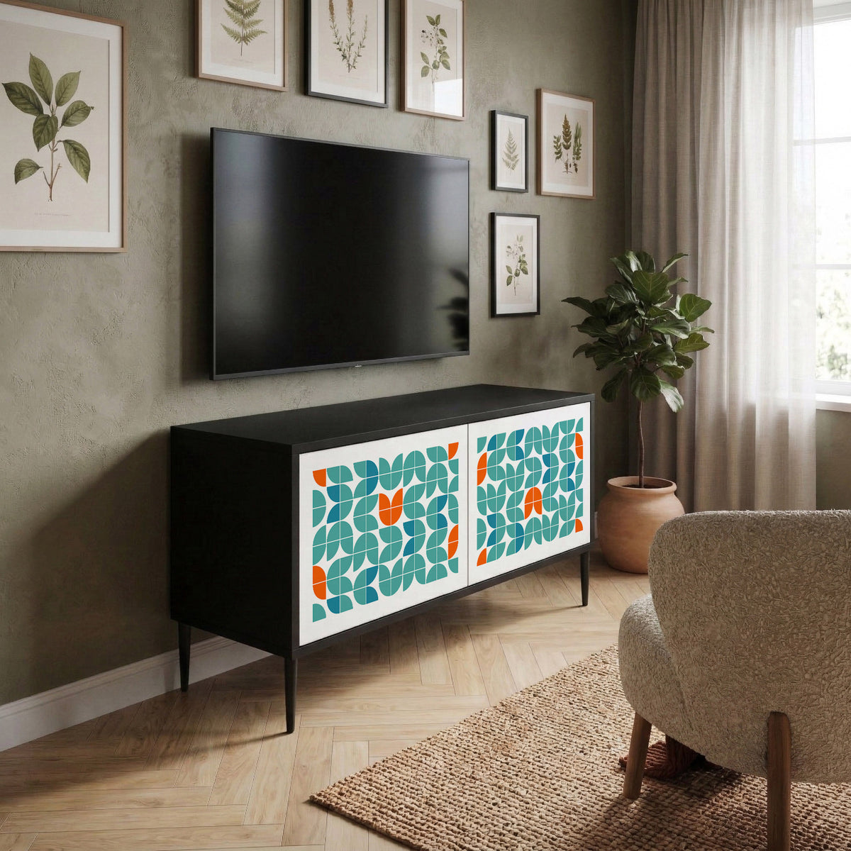 BE THE CHANGE Kompaktní dvoudveřový TV stolek