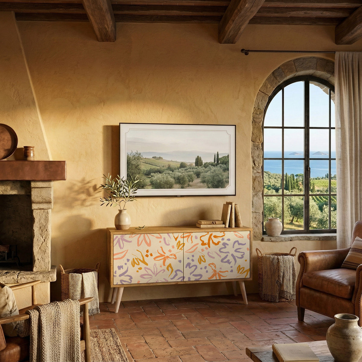 SPRING WHIMSY Kompaktní dvoudveřový TV stolek