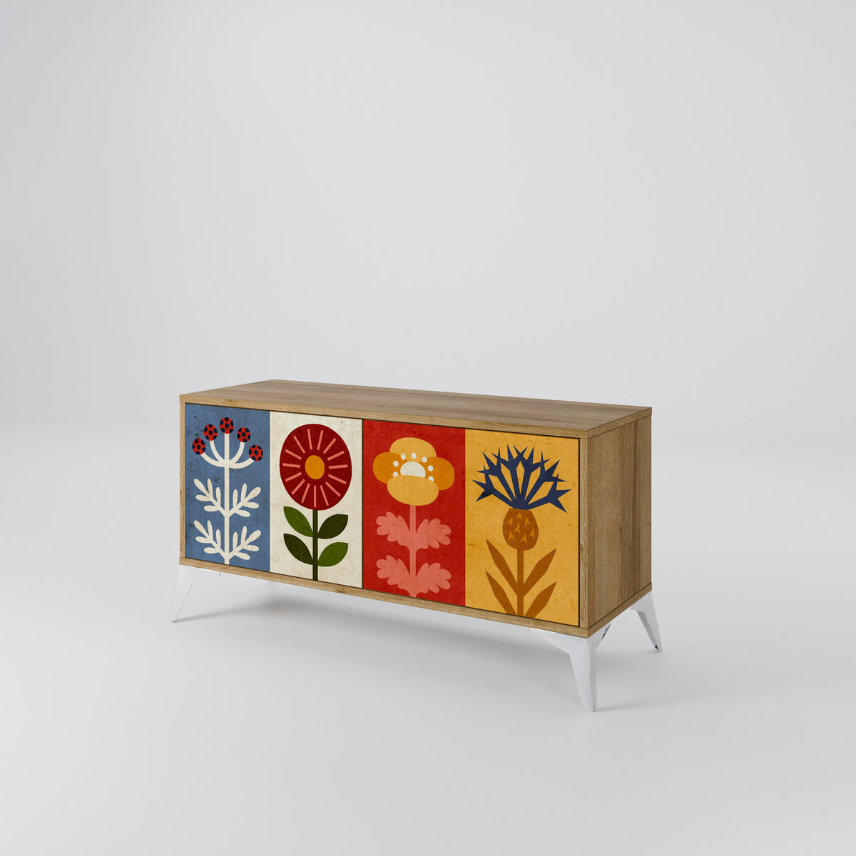 SCANDIC FLOWERET Kompaktní dvoudveřový TV stolek