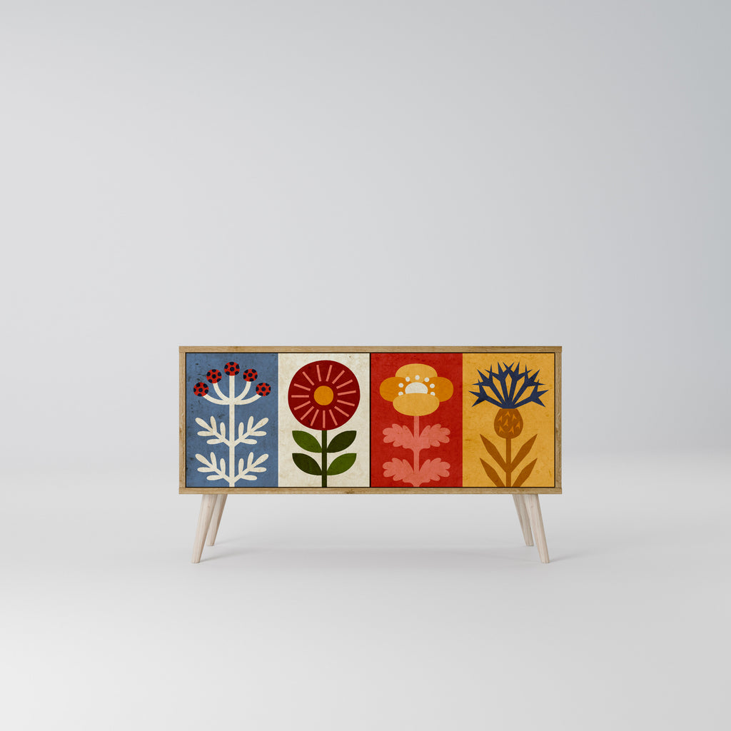 SCANDIC FLOWERET Kompaktní dvoudveřový TV stolek