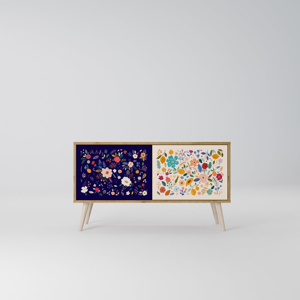 FLORAL COMBINATION Kompaktní dvoudveřový TV stolek