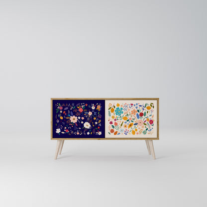 FLORAL COMBINATION Kompaktní dvoudveřový TV stolek
