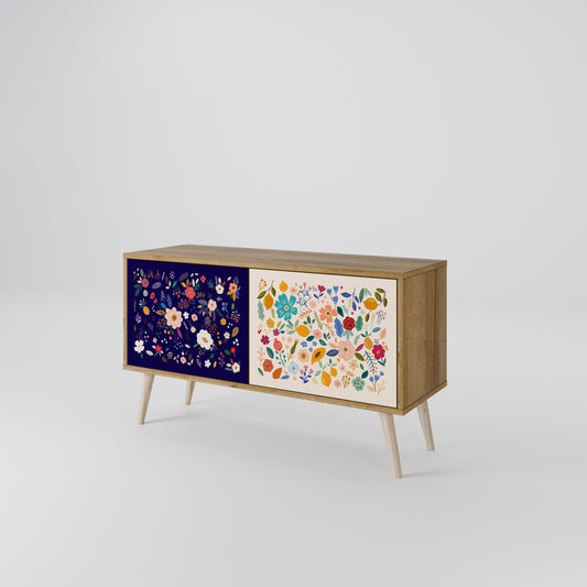 FLORAL COMBINATION Kompaktní dvoudveřový TV stolek