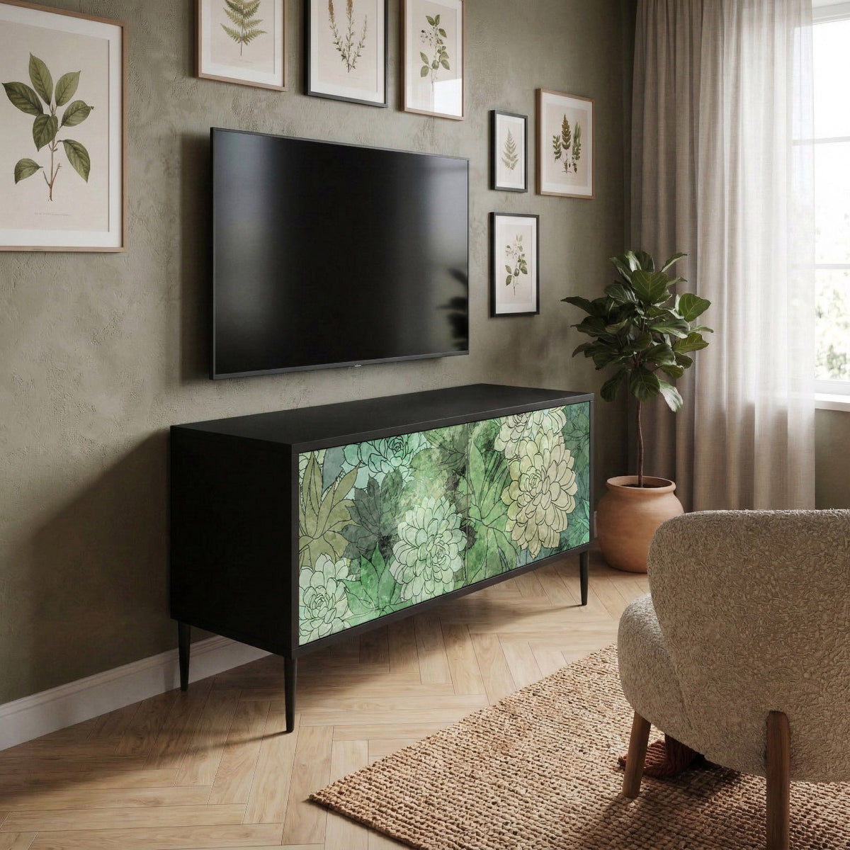 SUCCULENT CLUSTER Kompaktní dvoudveřový TV stolek