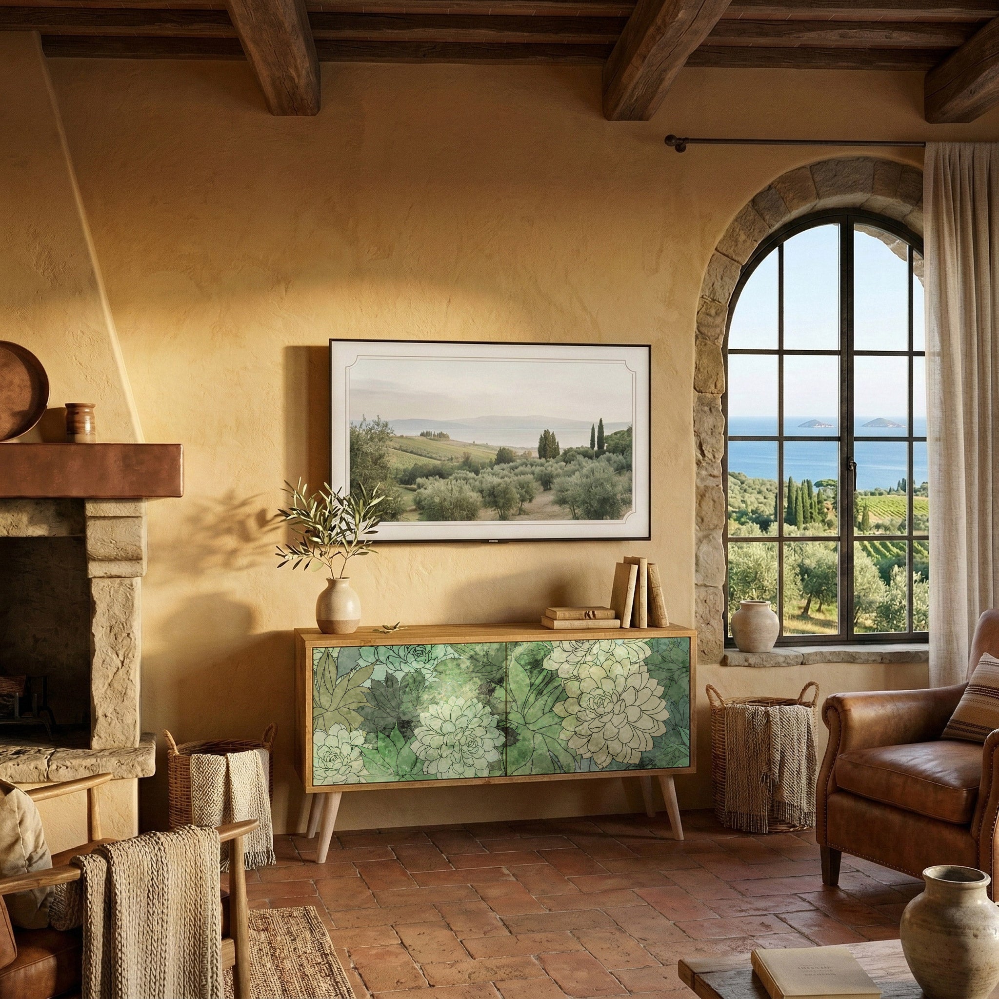 SUCCULENT CLUSTER Kompaktní dvoudveřový TV stolek