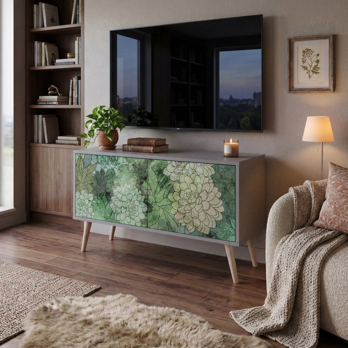 SUCCULENT CLUSTER Kompaktní dvoudveřový TV stolek
