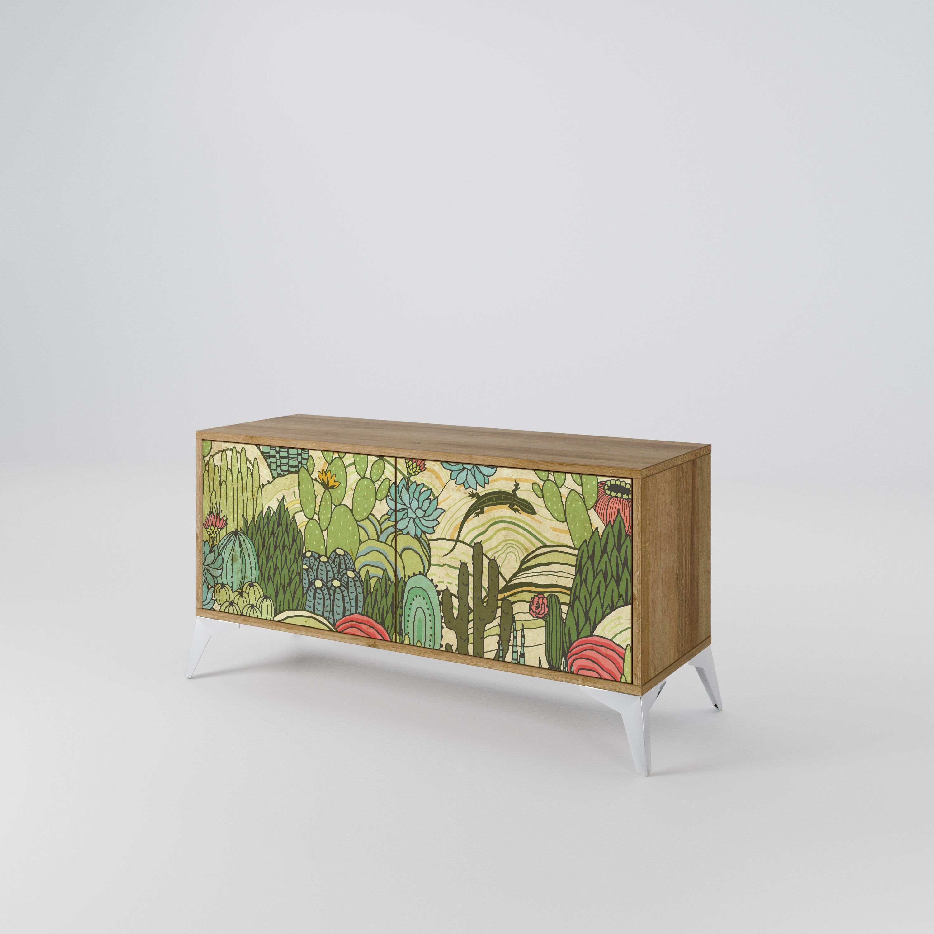 SUCCULENTS KALEIDOSCOPE Compact 2-Door TV Cabinet