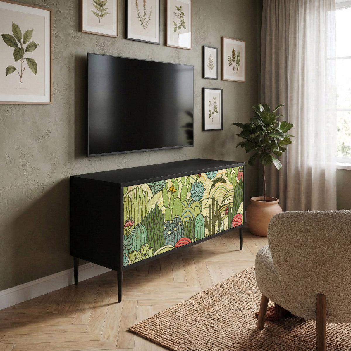SUCCULENTS KALEIDOSCOPE Kompaktní dvoudveřový TV stolek