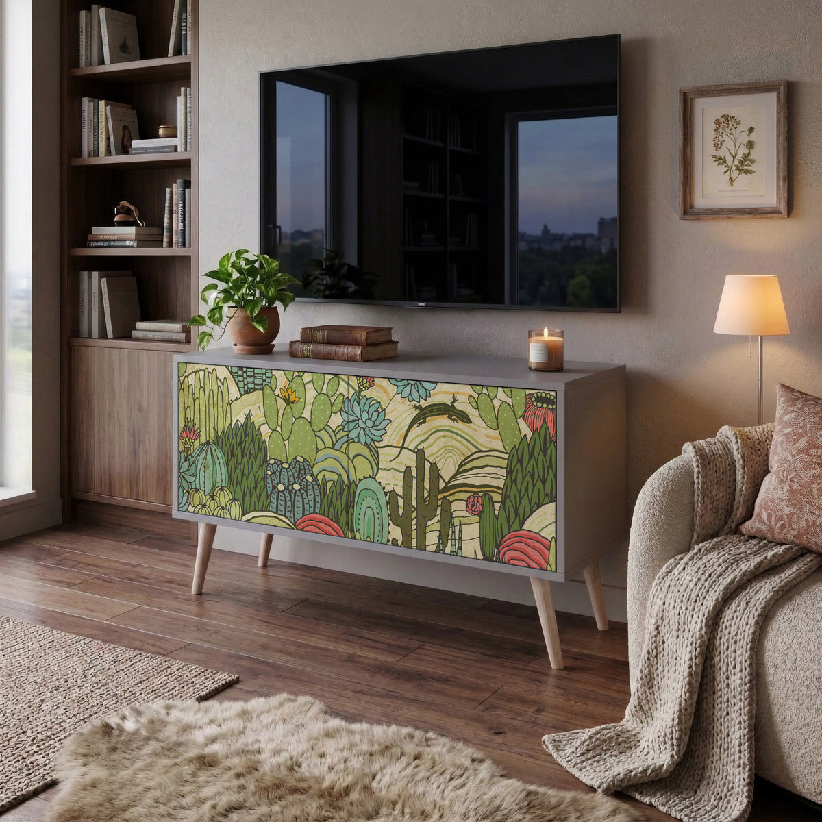 SUCCULENTS KALEIDOSCOPE Kompaktní dvoudveřový TV stolek
