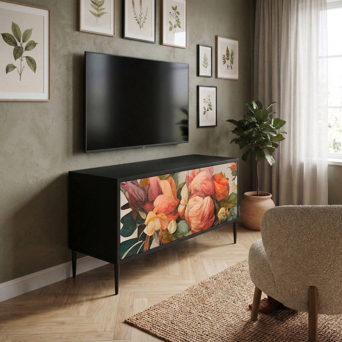 STYLISH BEAUTY Kompaktní dvoudveřový TV stolek