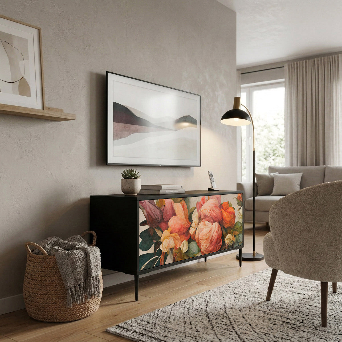 STYLISH BEAUTY Kompaktní dvoudveřový TV stolek