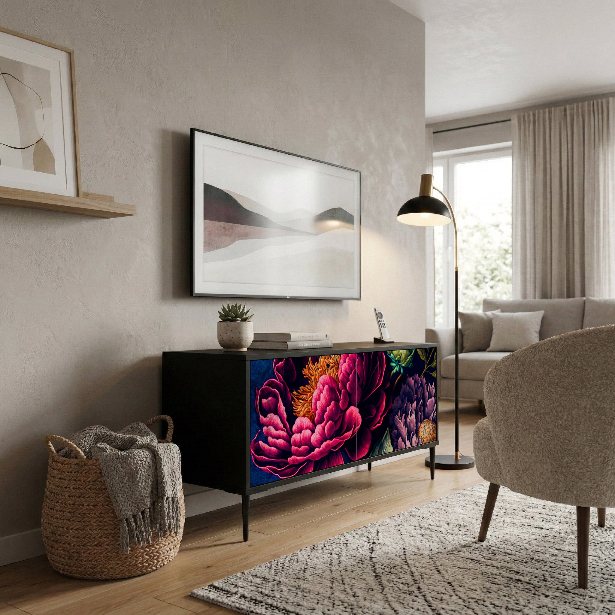 BLOOMING ELEGANCE Kompaktní dvoudveřový TV stolek