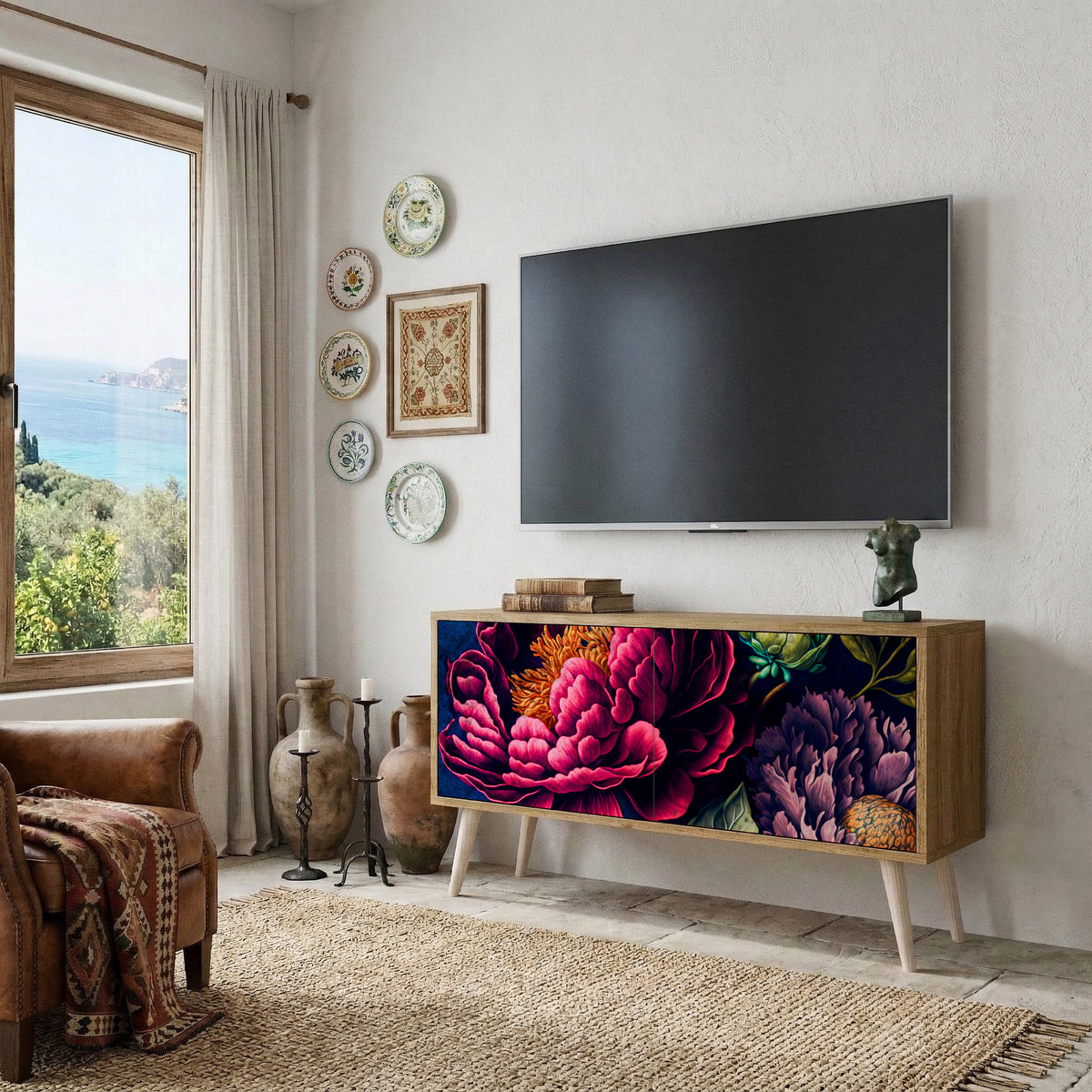 BLOOMING ELEGANCE Kompaktní dvoudveřový TV stolek