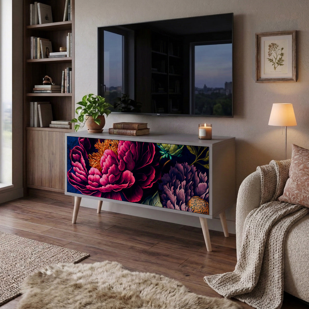 BLOOMING ELEGANCE Kompaktní dvoudveřový TV stolek