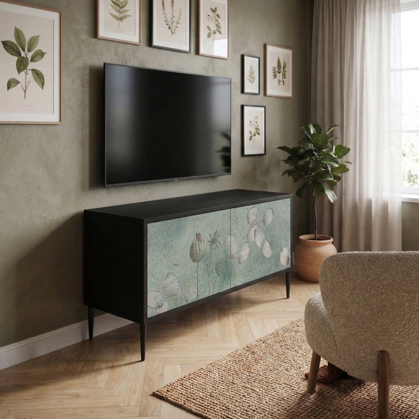 NIGHT LADY Kompaktní dvoudveřový TV stolek