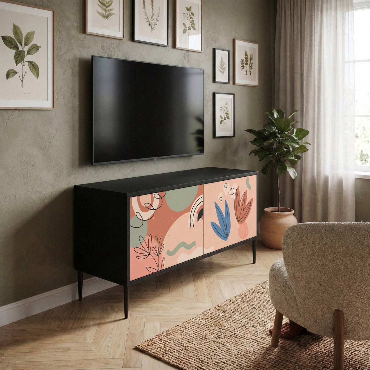 PASTEL DESTINY Kompaktní dvoudveřový TV stolek