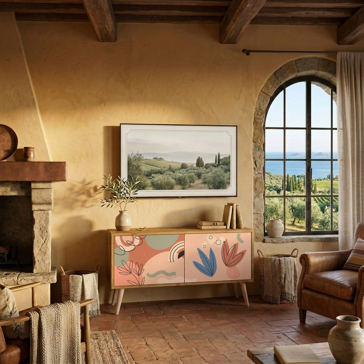 PASTEL DESTINY Kompaktní dvoudveřový TV stolek