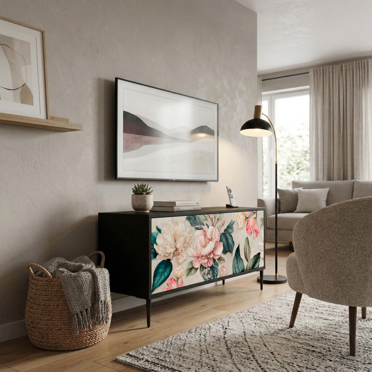 FLORAL GRACE Kompaktní dvoudveřový TV stolek