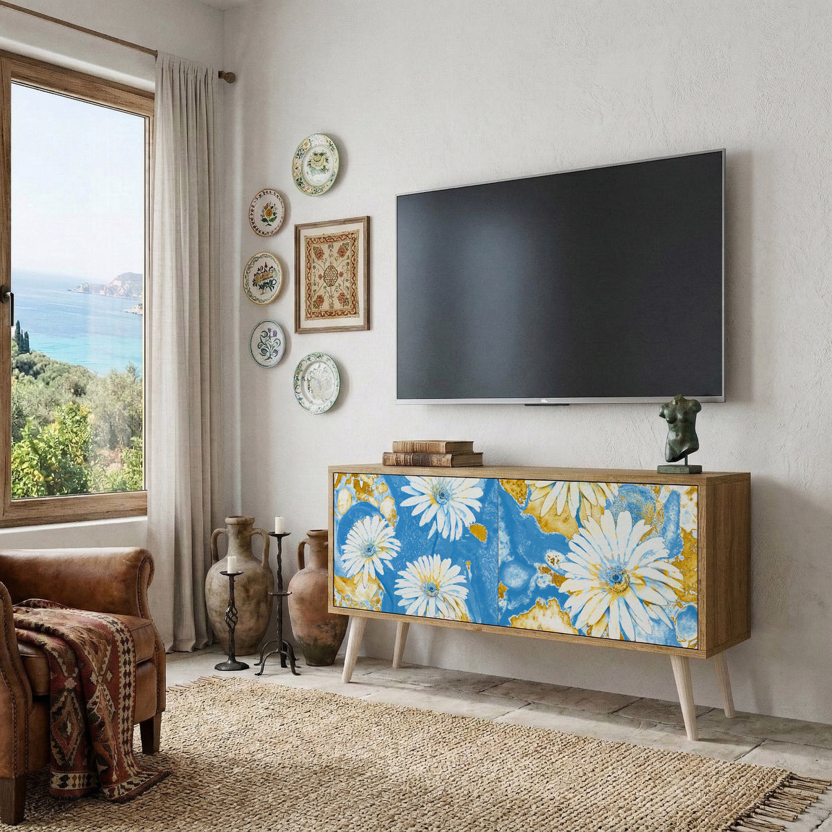 DAISY LUXE Kompaktní dvoudveřový TV stolek
