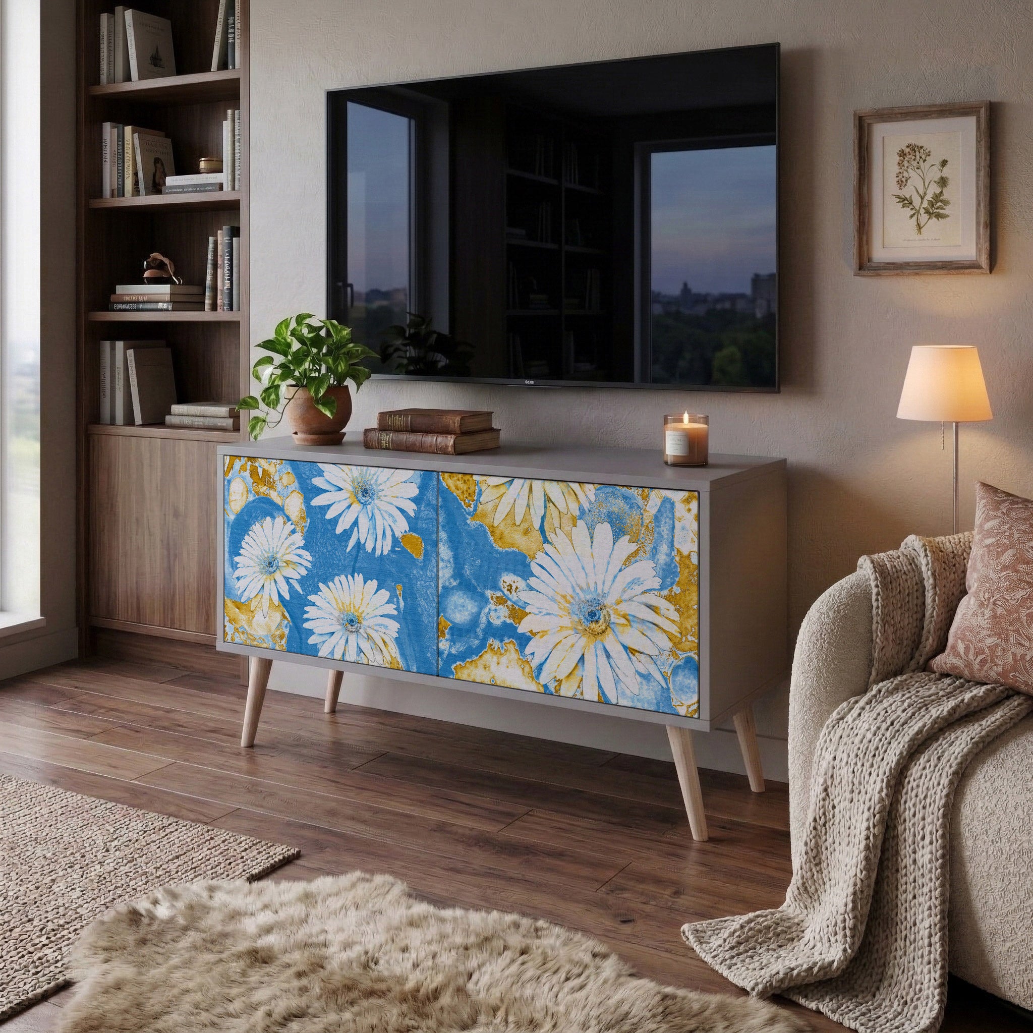 DAISY LUXE Kompaktní dvoudveřový TV stolek