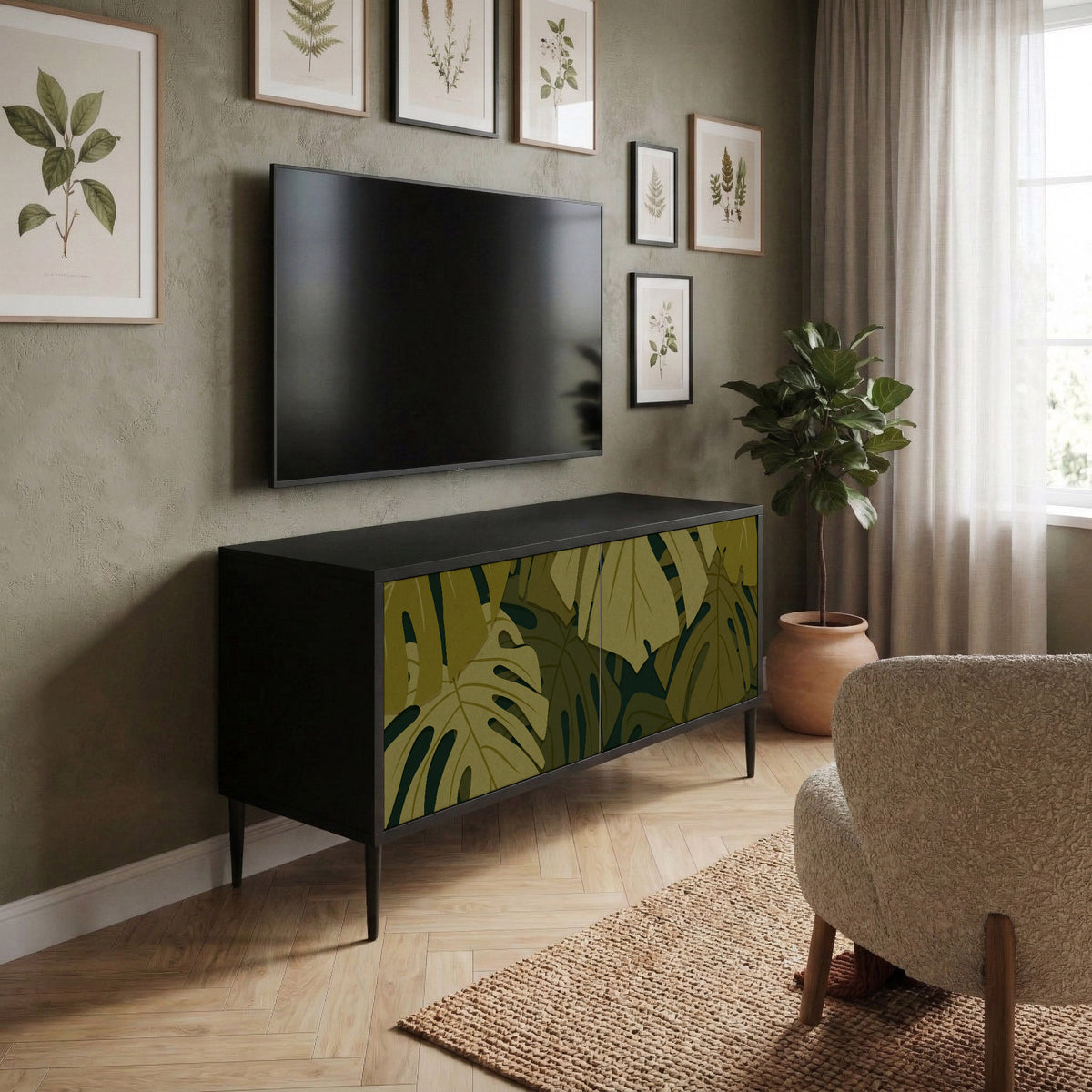 TROPICAL BEAUTY Kompaktní dvoudveřový TV stolek