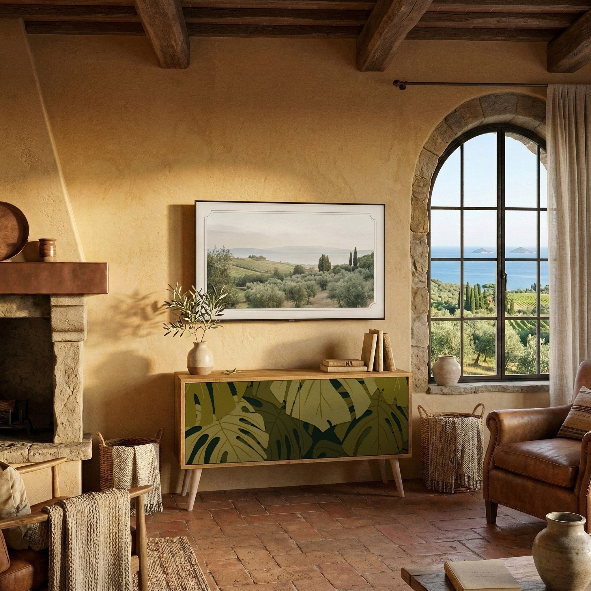 TROPICAL BEAUTY Kompaktní dvoudveřový TV stolek