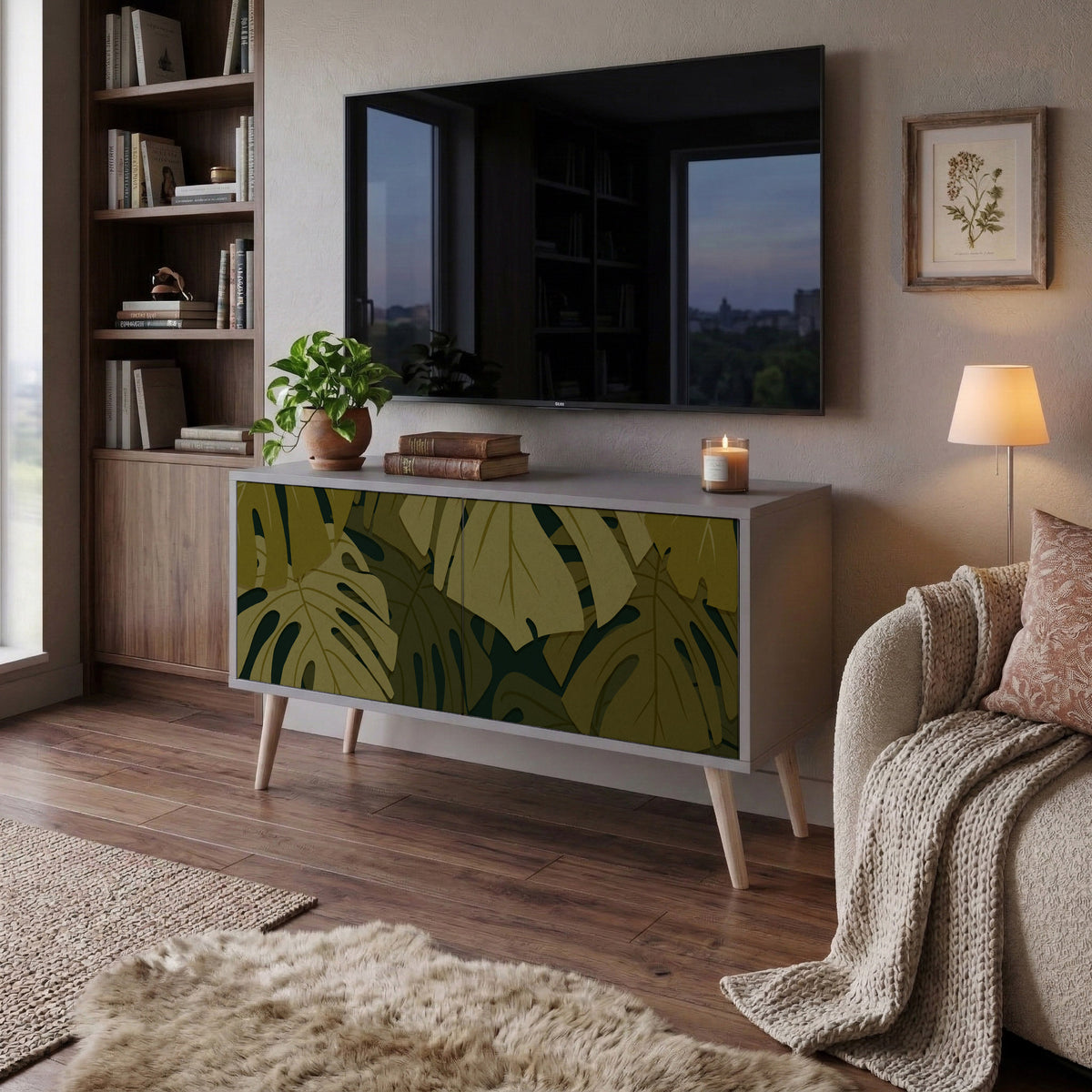 TROPICAL BEAUTY Kompaktní dvoudveřový TV stolek