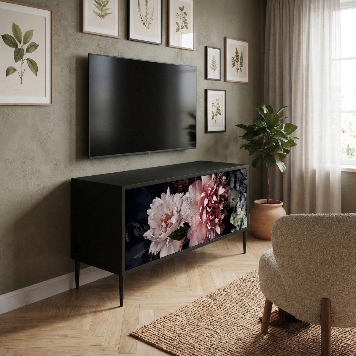 PURE BLOSSOM Kompaktní dvoudveřový TV stolek