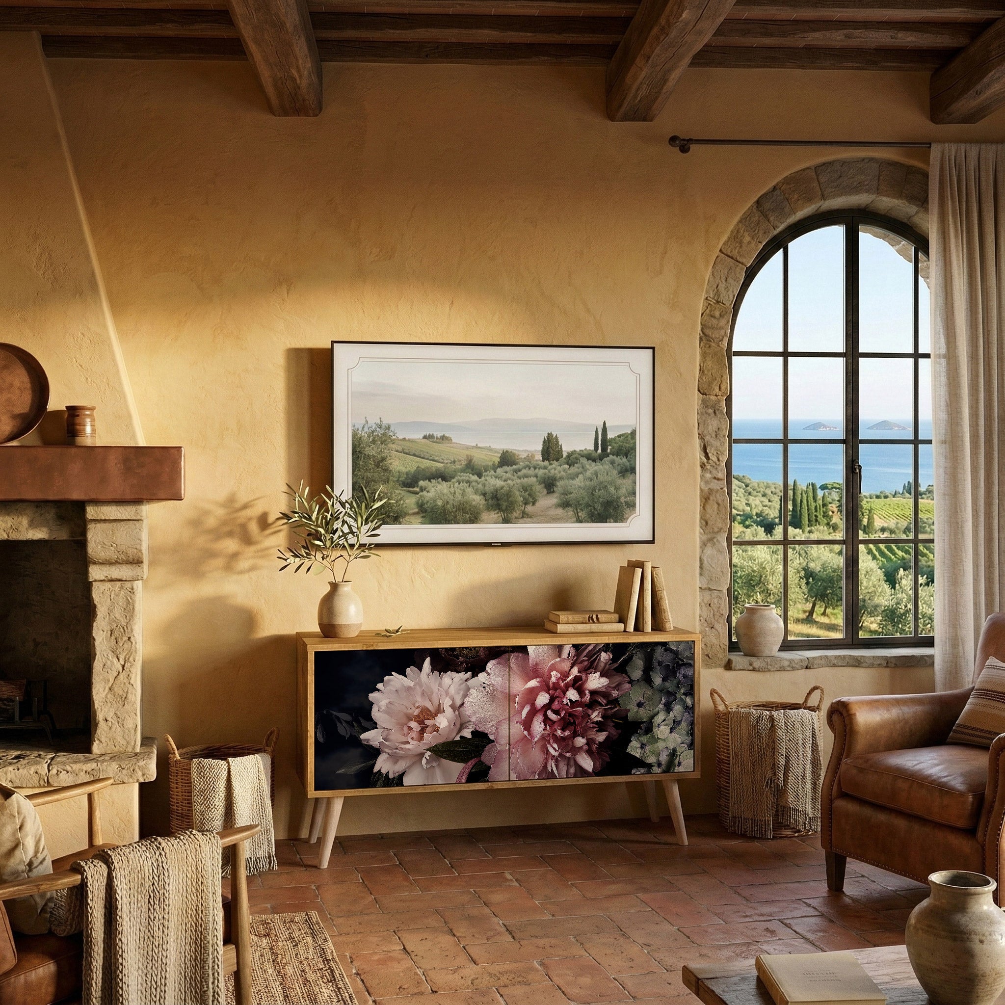 PURE BLOSSOM Kompaktní dvoudveřový TV stolek