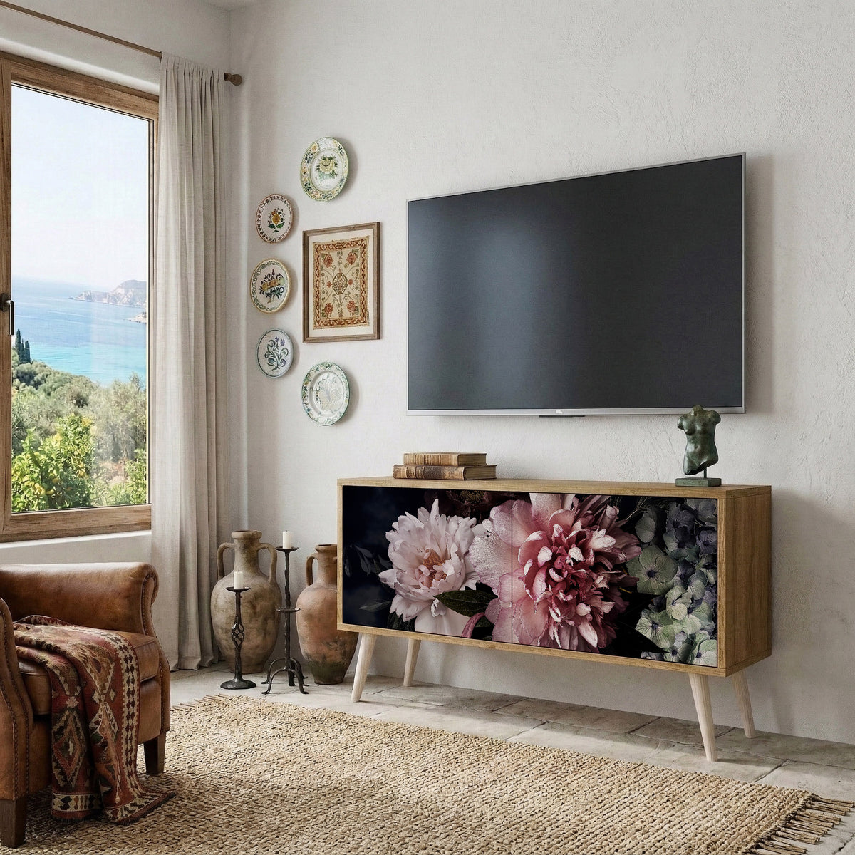PURE BLOSSOM Kompaktní dvoudveřový TV stolek