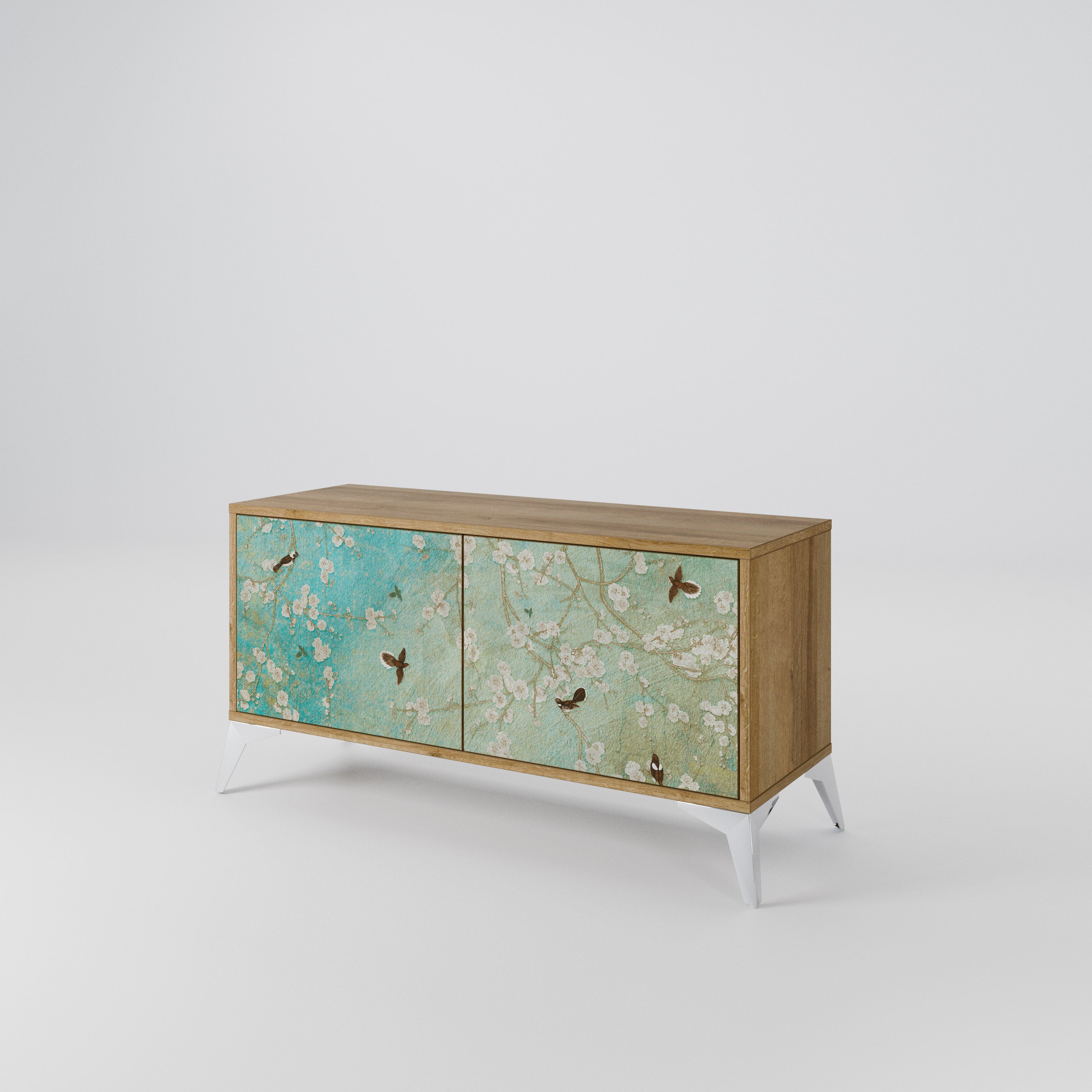 BLOOMING CHARM Compact 2-Door TV Cabinet