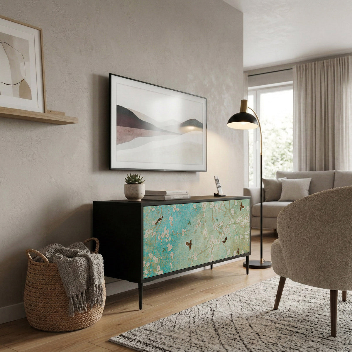 BLOOMING CHARM Kompaktní dvoudveřový TV stolek