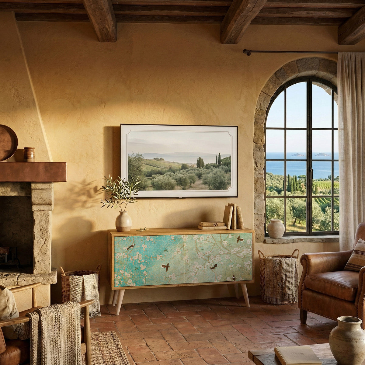 BLOOMING CHARM Kompaktní dvoudveřový TV stolek