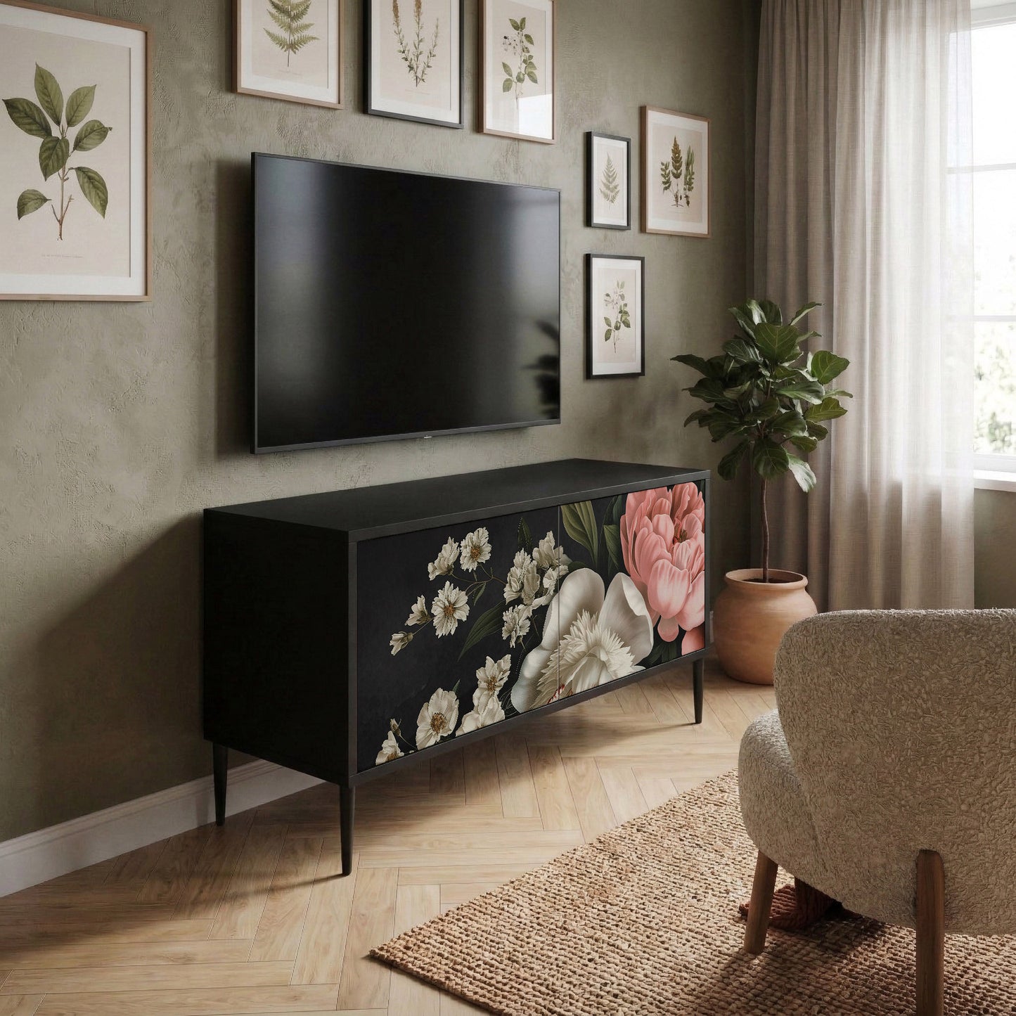 LUSH ELEGANCE Kompaktní dvoudveřový TV stolek