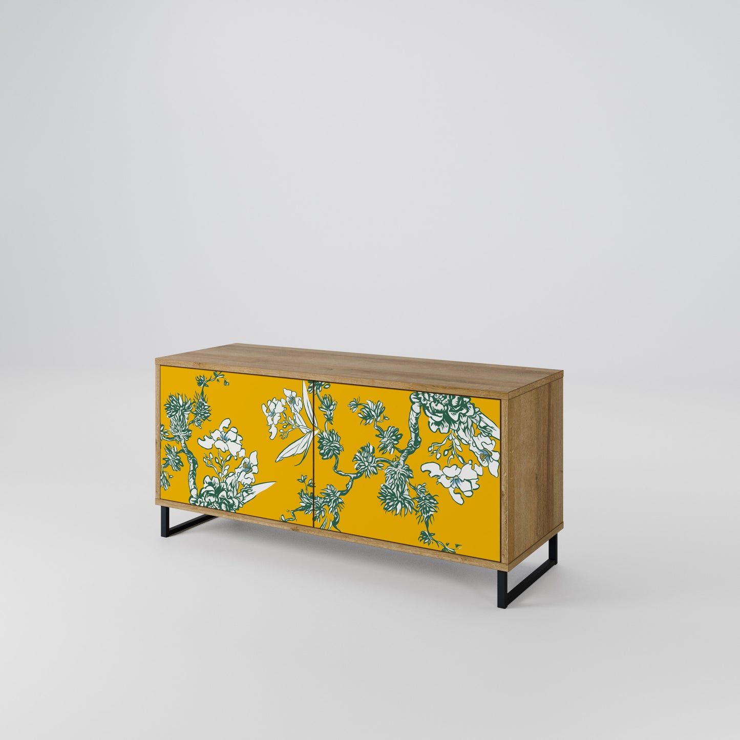 YELLOW CHINOISERIE Kompaktní dvoudveřový TV stolek