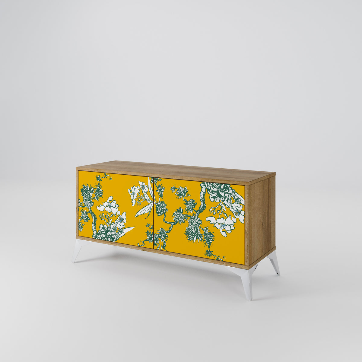 YELLOW CHINOISERIE Kompaktní dvoudveřový TV stolek