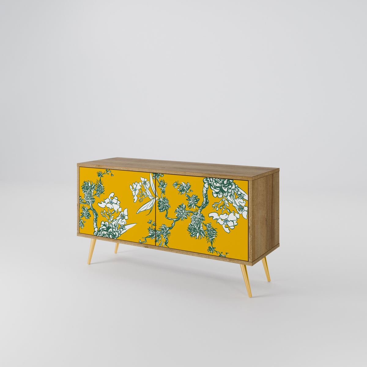 YELLOW CHINOISERIE Kompaktní dvoudveřový TV stolek