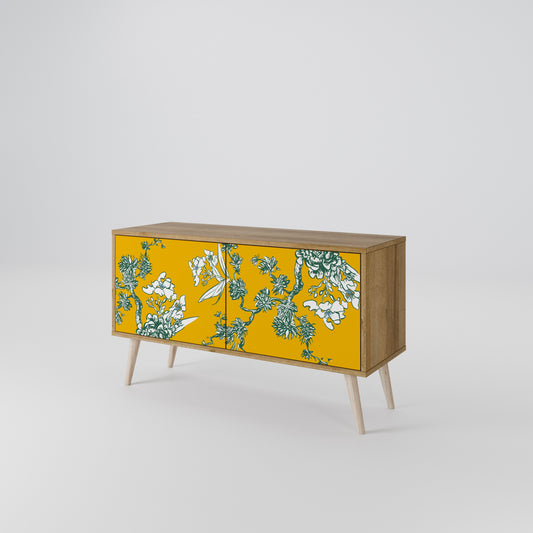 YELLOW CHINOISERIE Kompaktní dvoudveřový TV stolek