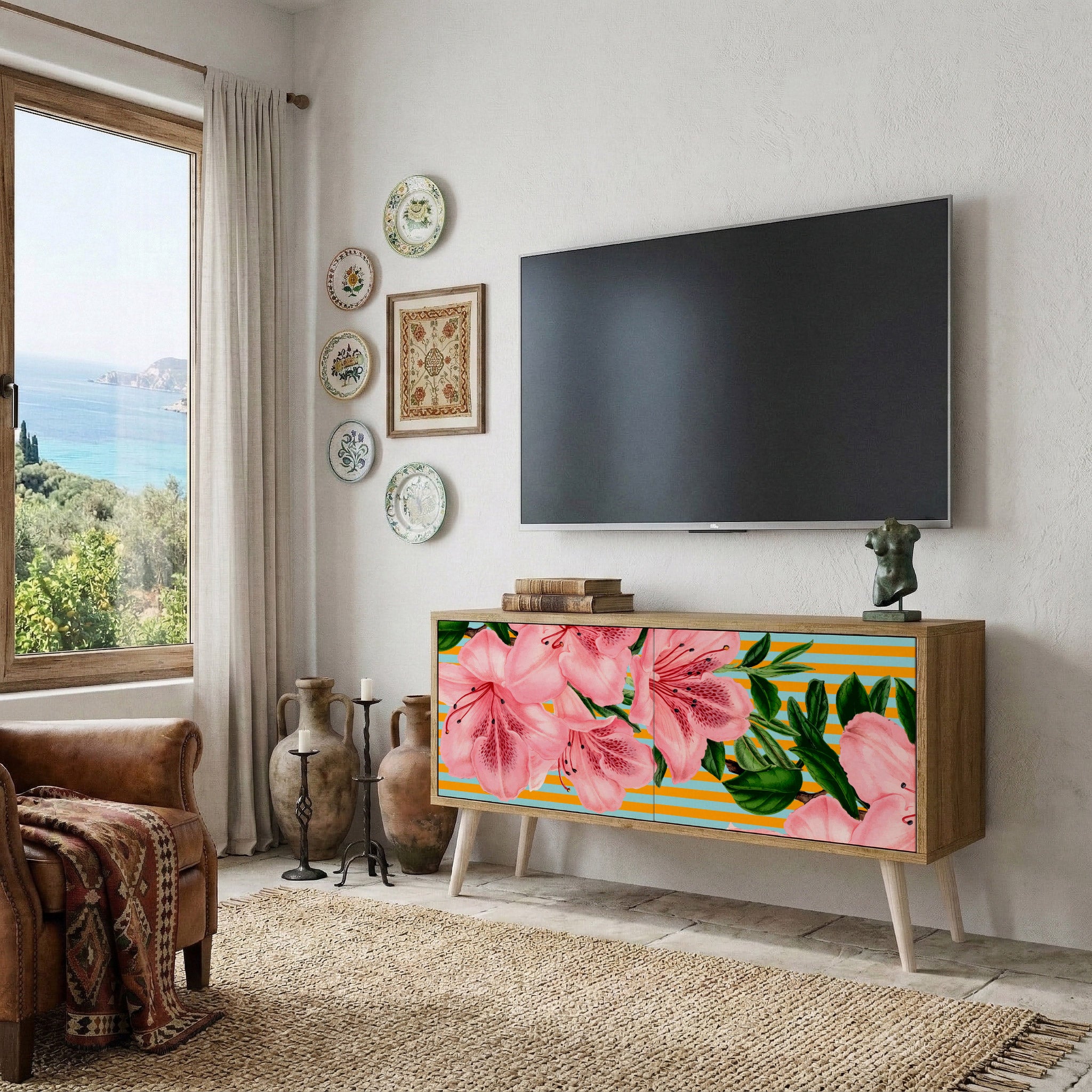 FRAGILE BEAUTY Kompaktní dvoudveřový TV stolek