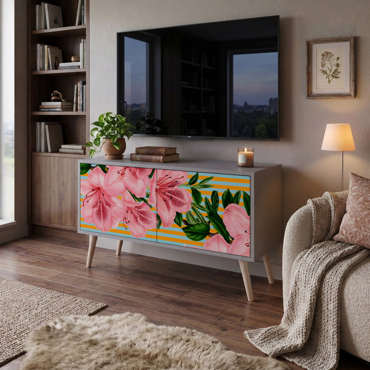 FRAGILE BEAUTY Kompaktní dvoudveřový TV stolek