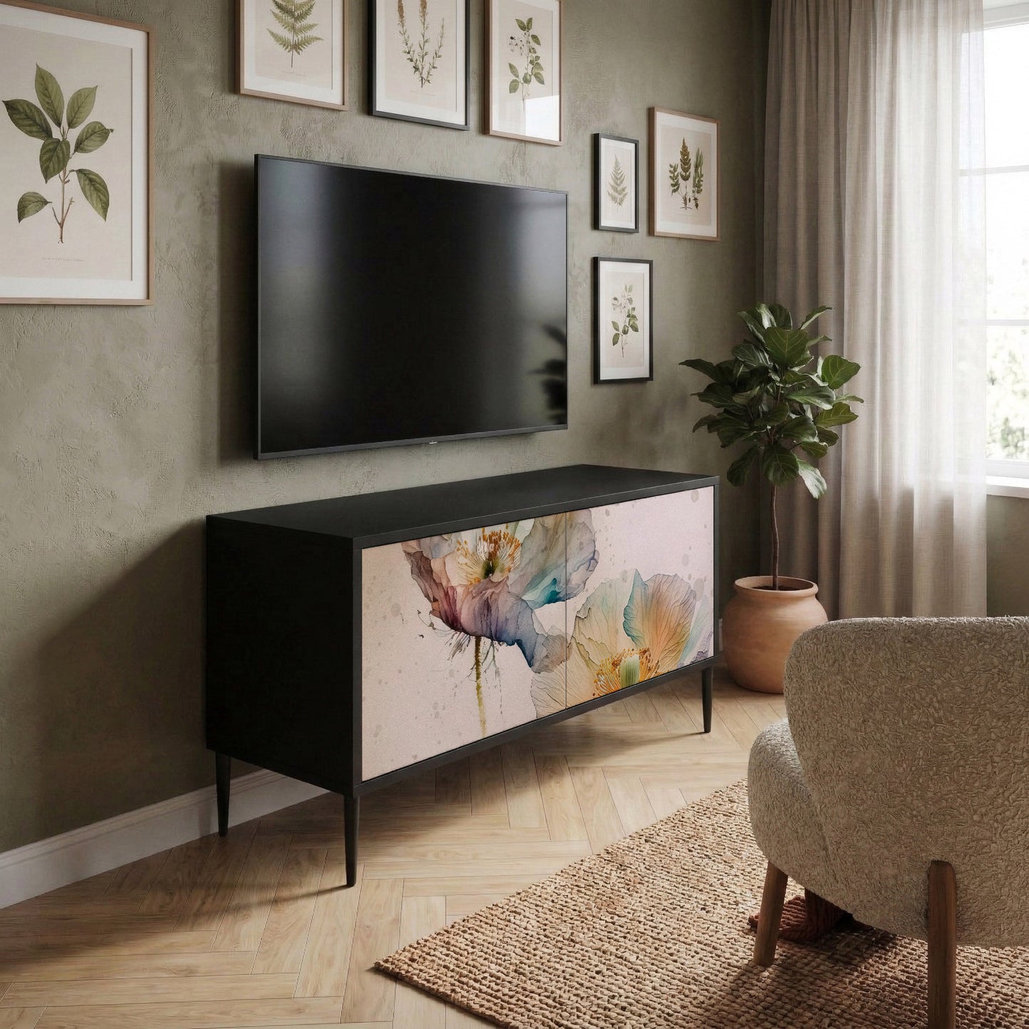 SOFTEN POPPY Kompaktní dvoudveřový TV stolek