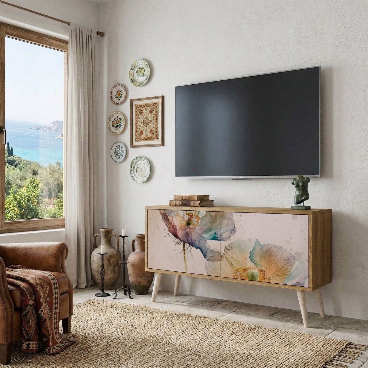 SOFTEN POPPY Kompaktní dvoudveřový TV stolek