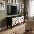 FLOWERS AND STRAWBERRIES Kompaktní dvoudveřový TV stolek