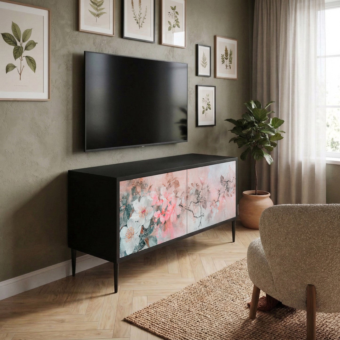 CHERRY BLOSSOM Kompaktní dvoudveřový TV stolek