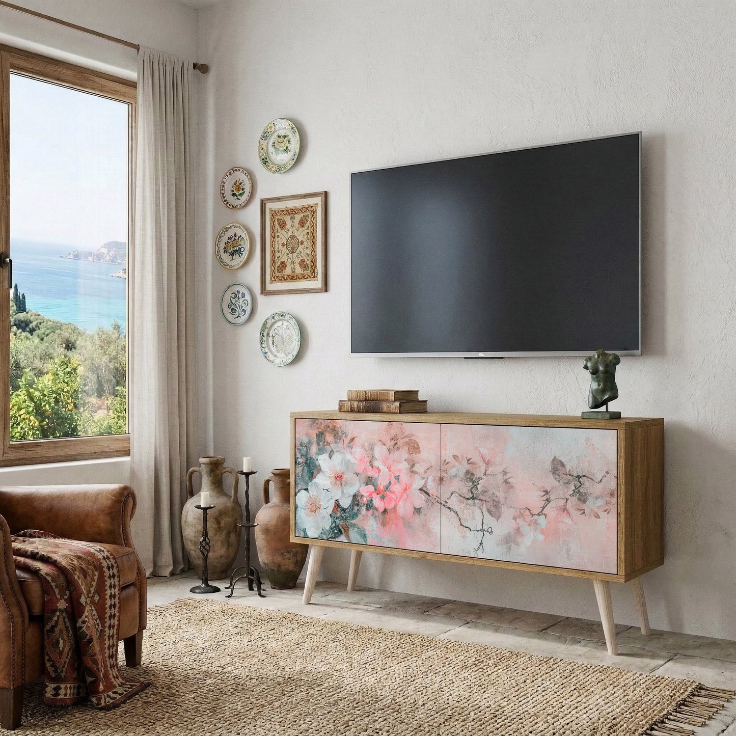CHERRY BLOSSOM Kompaktní dvoudveřový TV stolek