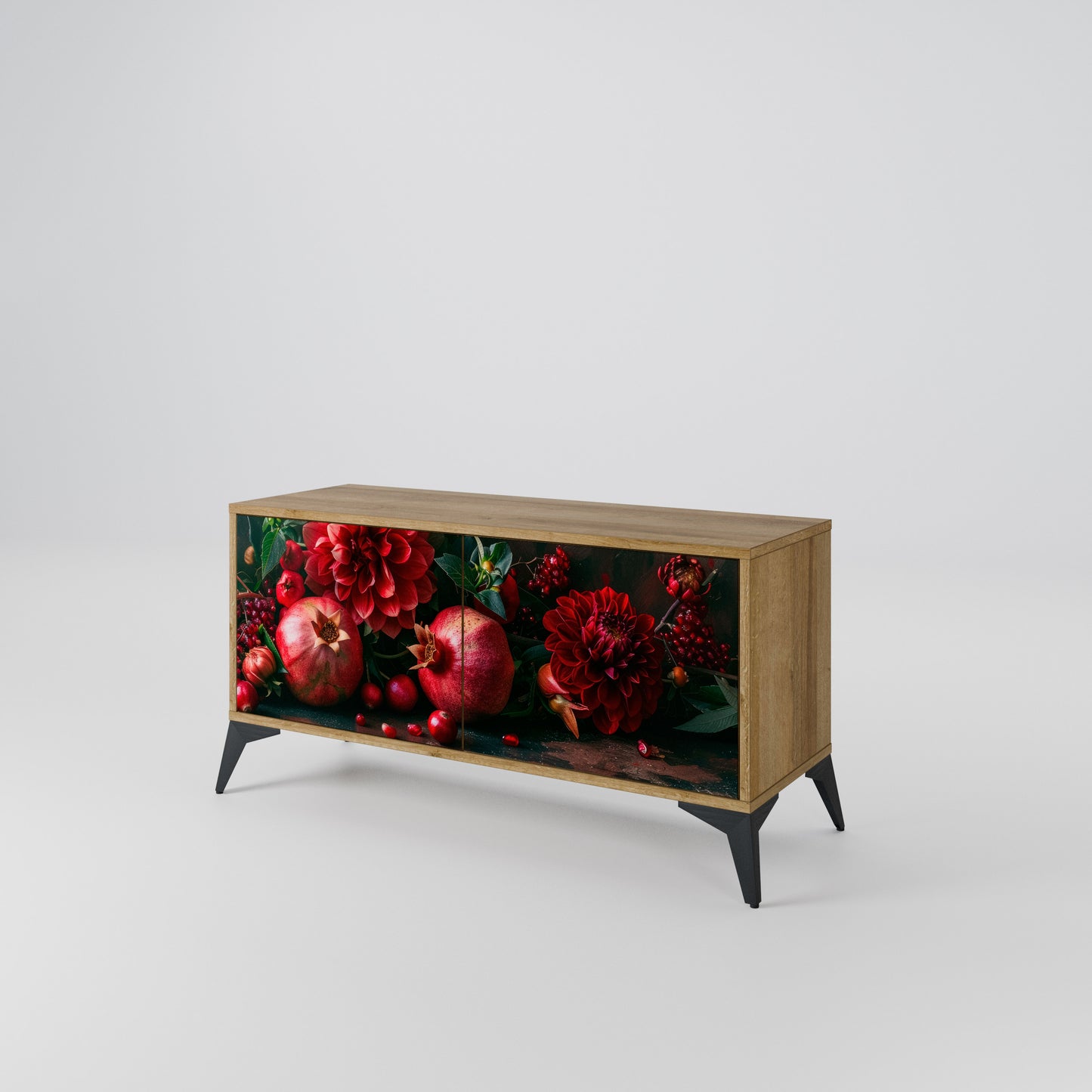 DAHLIAS AND POMEGRANATES Kompaktní dvoudveřový TV stolek