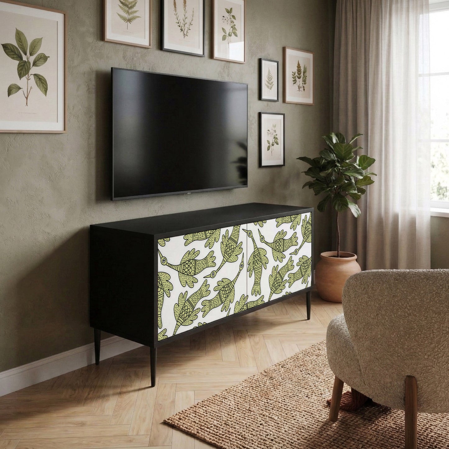 SEEDLING SONGBIRD Kompaktní dvoudveřový TV stolek