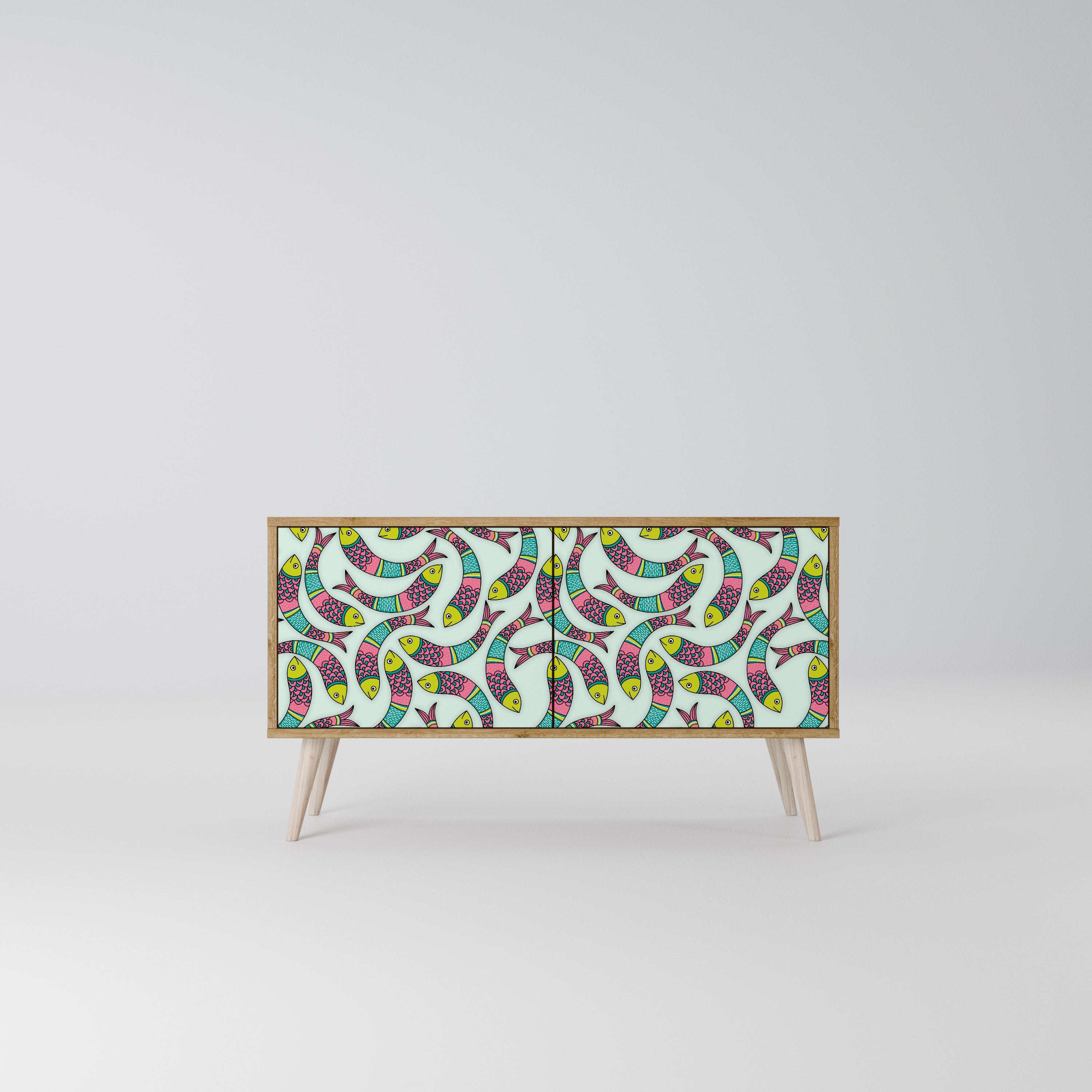 INDIAN FISH Kompaktní dvoudveřový TV stolek